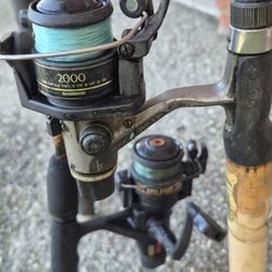 Fishing Poles/ Ugly Sticks And One Ocean Pole Zebco 7.6 Medium Heavy