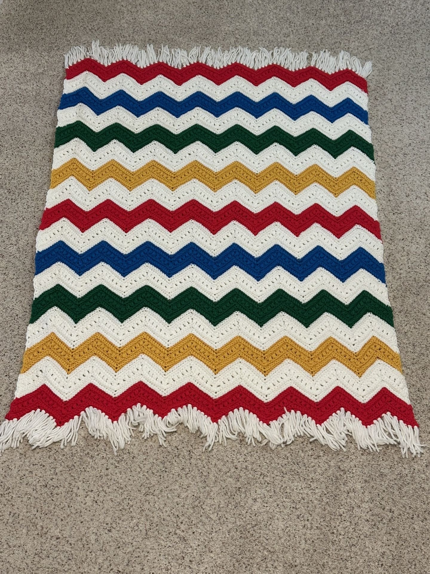 Crocheted Blanket - Primary Colors