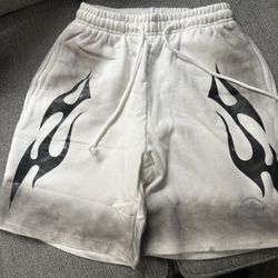 White Hellstar Flame Shorts