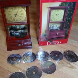 Vintage  mechanical Dillards clock and music box with alarm Function