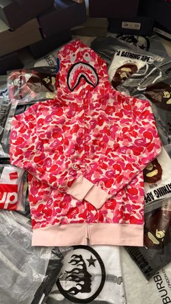 BAPE Shark Full-Zip Hoodie Pink Camo