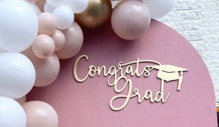 Congrats Grad Wood Sign