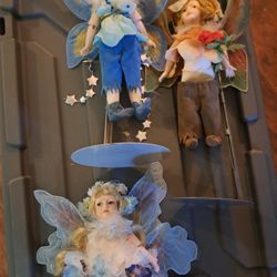 3 Vintage Fairy Porcelain Dolls Cindy Mc Clure 