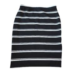Decree black/white stripe pencil skirt, L. EUC.