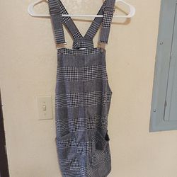 Houndstooth Overall mini dress