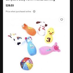 NEW Farm Barnyard Bowling Baby Shower 6m+ Toy