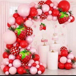 Strawberry Theme Balloon Garland 