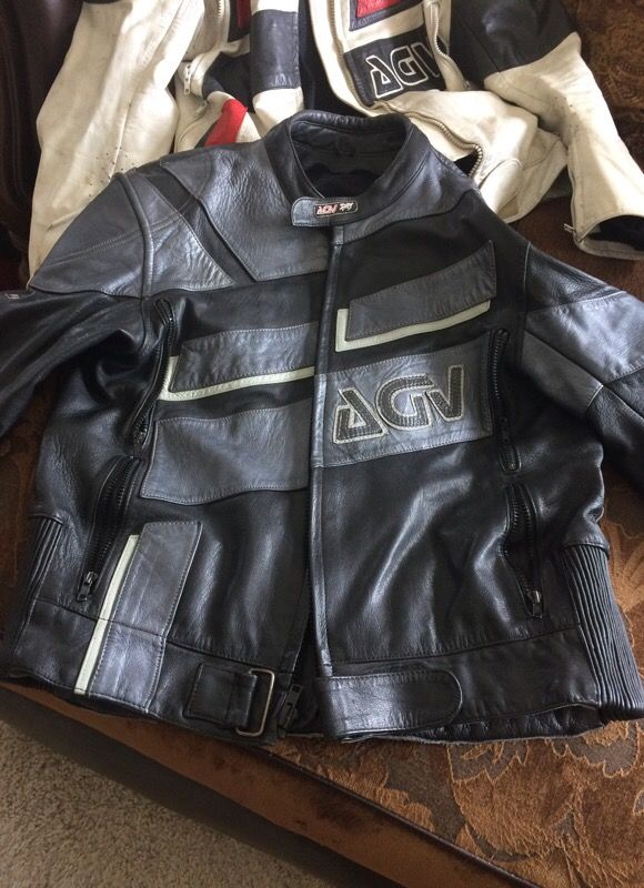 Awesome leather AGV motorcycle jacket.