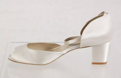 White satin wedding heel