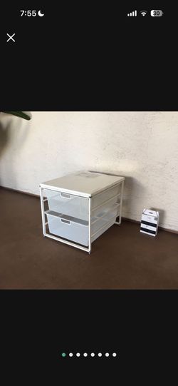 One White Metal Drawer Elfa Storage Unit