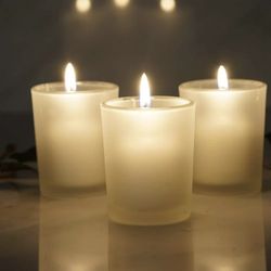 Set of 22 2.5" Frosted White Glass Votive Candle Holders