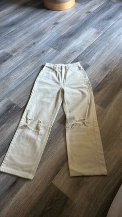 Light Wash Distressed Wide Leg Jeans size 24