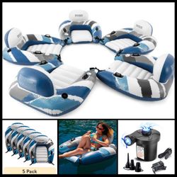 NEW Set of 5 Connect River Tubes + Electric Pump Set