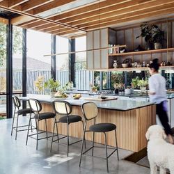 Set of 4 Rattan Barstools 24 Inch Height