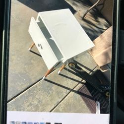 Small Bathroom Mid Century Table Warped Slight Rain Damage