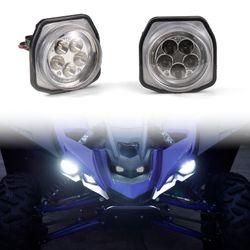 Black LED Headlights for Yamaha YXZ 1000R 2016-2021  Wolverine X2X4 2018-2021 2 Pcs