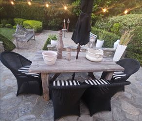 Paio Table Wicker Chairs and Bench