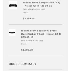 Nissan Gtr Front bumper carbon fiber