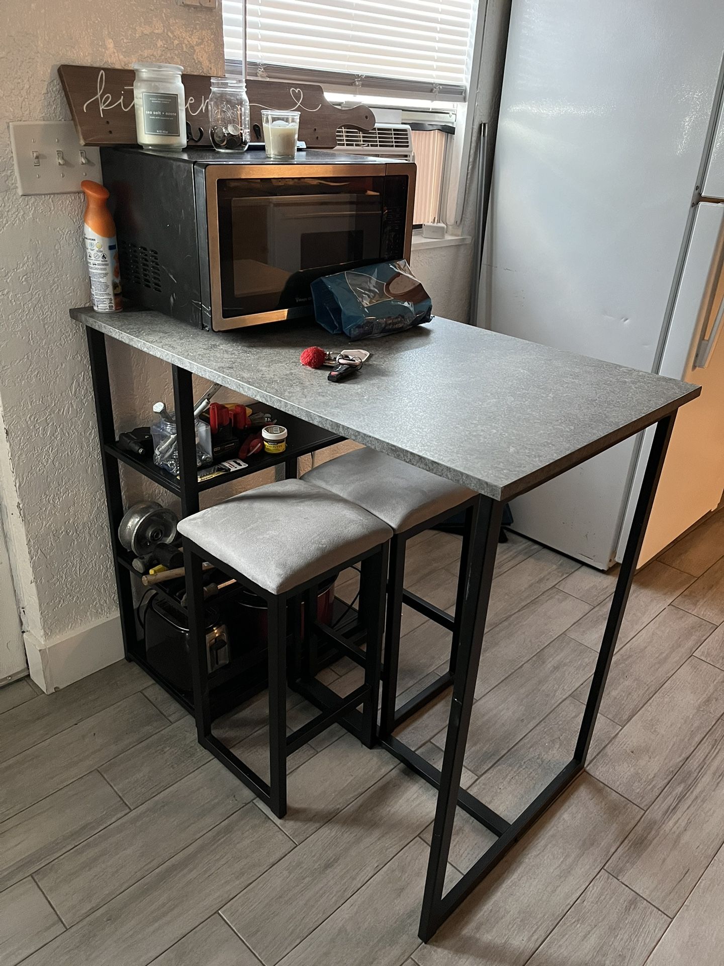 Small Dining Table With 2 Stools
