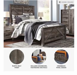 Ashley Queen Size Bed Frame+spring box