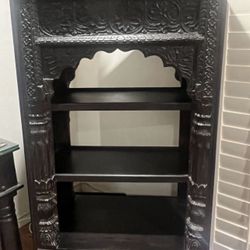 Dark Fausto Palanco solid wood cabinet. Great condition!!! Carved and drawers on both sides. 