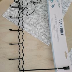 BRAND NEW VANDERBILT OVER THE DOOR HOOKS 6 HOOK RACK