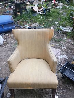 Vintage Wingback Accent Chair with Nailhead Trim