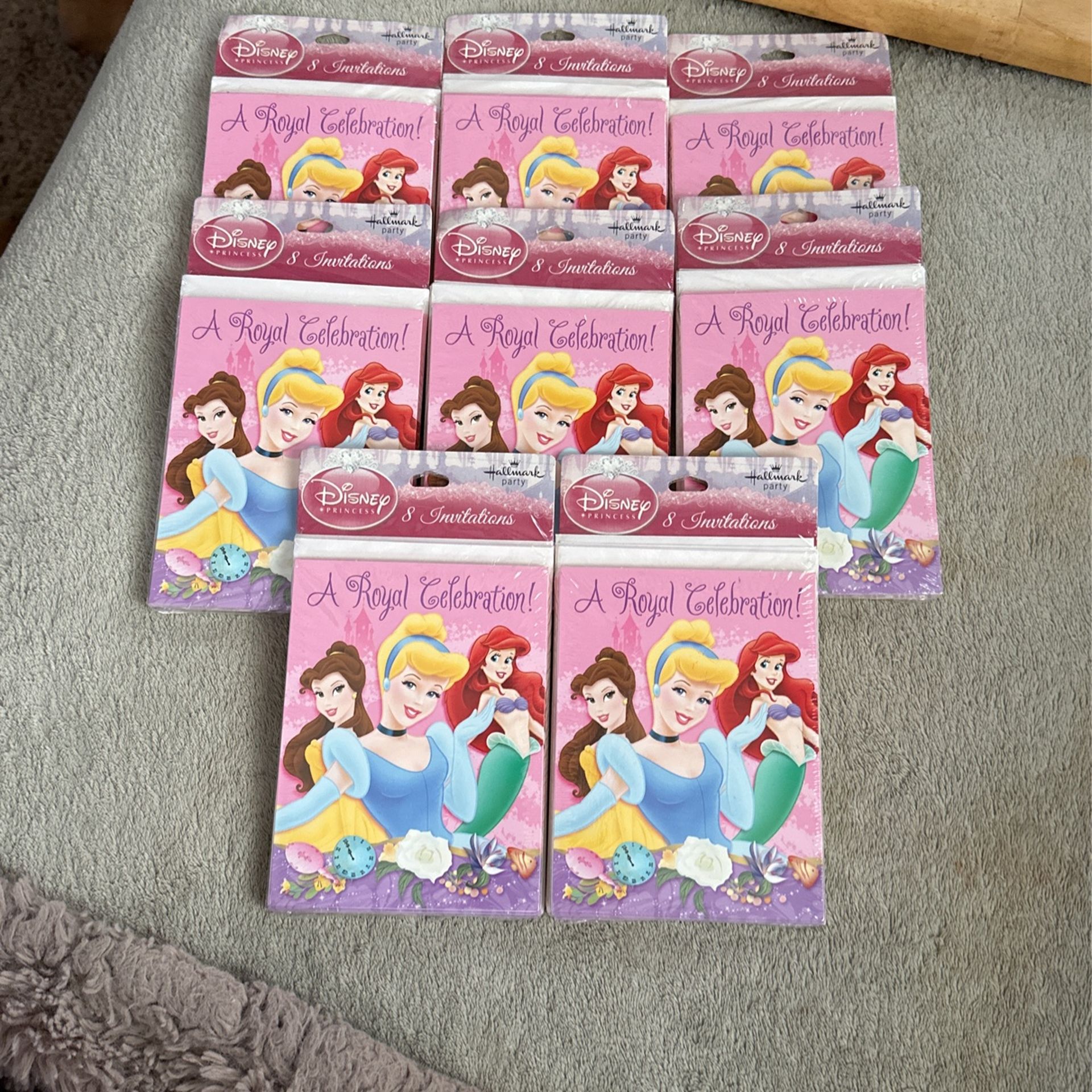 8 New Packs Of Disney Princess Invitations