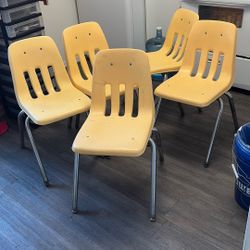 5 Yellow School Chairs 