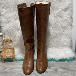 Steven By Steve Madden INSPIRRE Vintage Look Brown Leather Knee High BOOT 6 M 