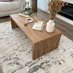 Wood rectangular coffee table