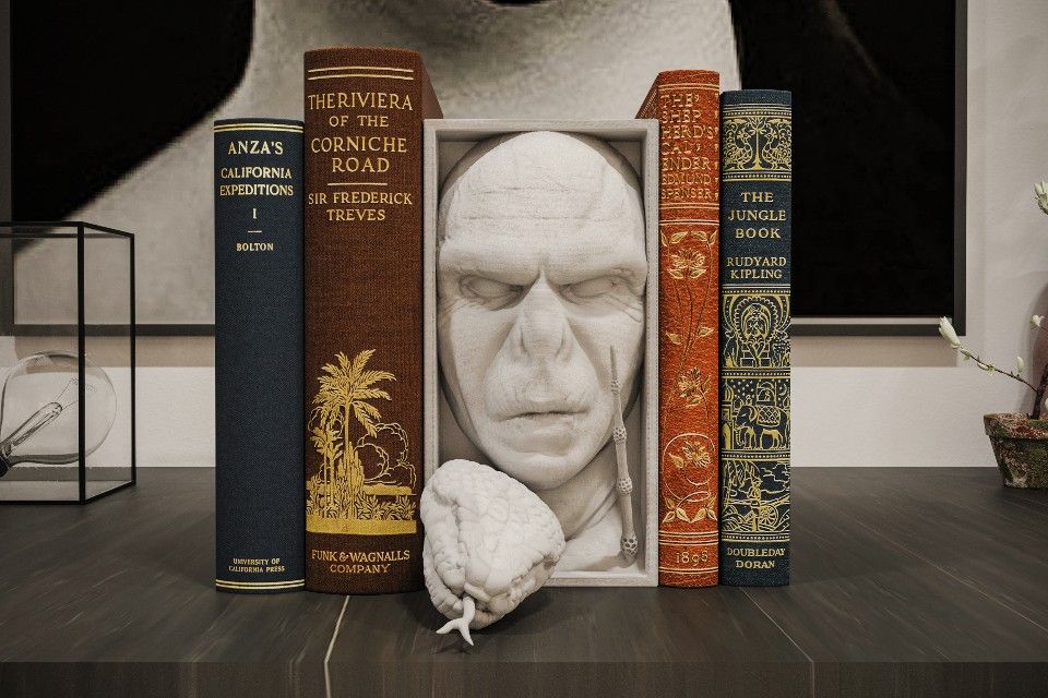 Harry Potter Voldemort Batman Book Nook Bookend Fantasy Horror Decor Literature Halloween