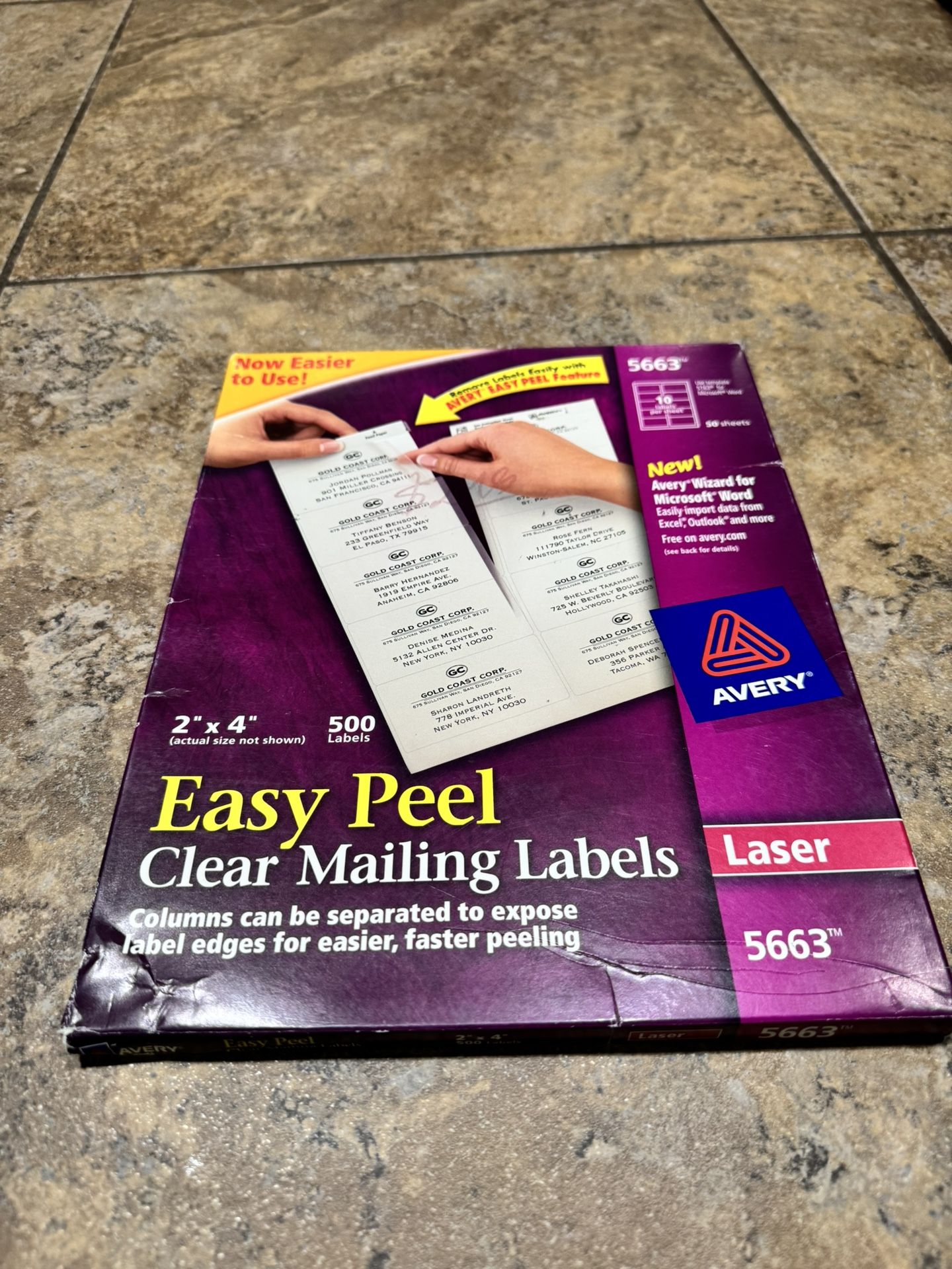 Avery Laser Printer labels - clear