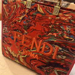 Red Multi Color Fendi Handbag