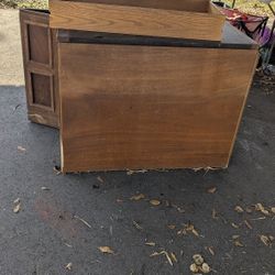 Pullout Folding Table Has 4 Leafs A Draw For Serving Trays And A Cabinet To Store It All