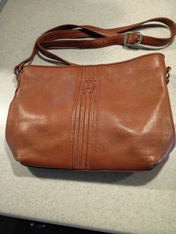 Genuine soft leather Aigner designer crossbody handbag.