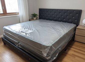 New King Size Bed Frame With MATTRESS New Bedroom Furniture King Bed Set Bed +Mattress And Free Box Free DELIVERY 