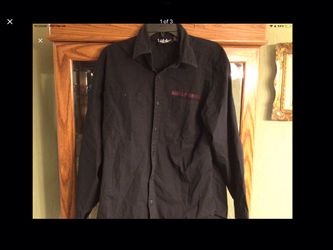 Mens Harley Davidson long sleeve button up shirt
