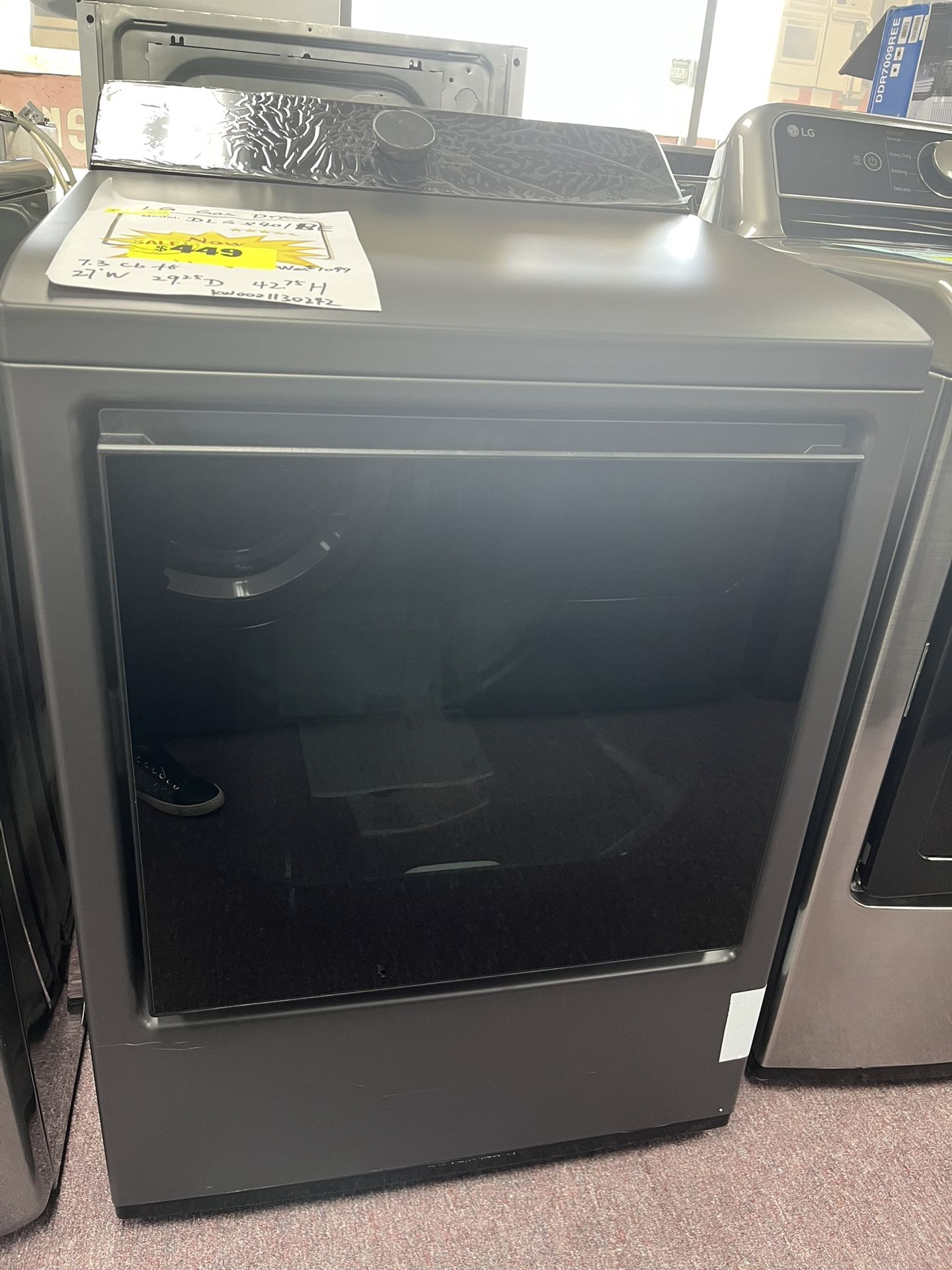 Gas Dryer, 27’ Black LG secadoras