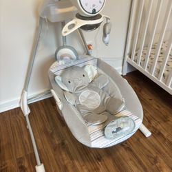 Ingenuity InLighten Soothing Swing - Van the Elephant Like-New