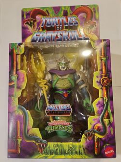 MASTERS OF THE UNIVERSE. TURTLES OF GRAYSKULL. SUPER SHREDDER (KING HISS) 6" ACTION FIGURE.