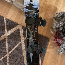 Snowboard With Union Bindings 