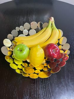 Gold Metal Fruit Bowl – 12” Modern Design