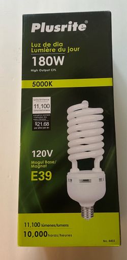 Plusrite CF180ET6/SP/E39/50/120 (4403) 180 Watt Spiral CFL Lamp
