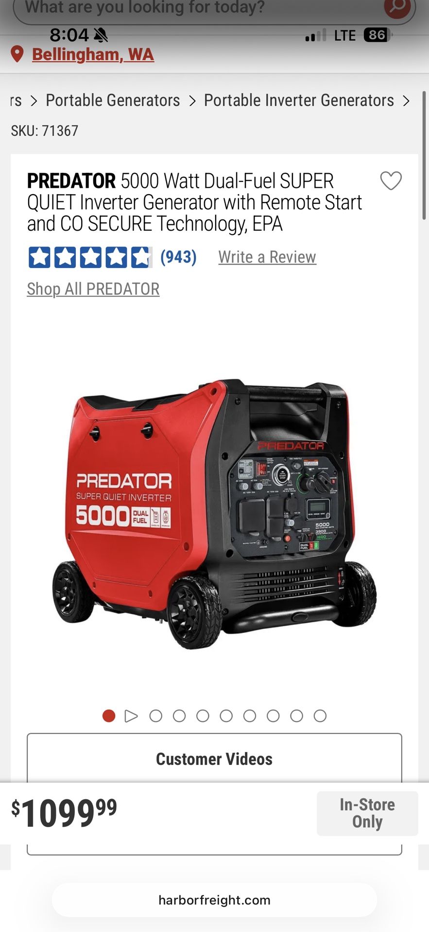 5000 watt inverter generator predator