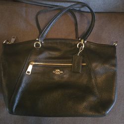 Coach Black Leather Tote Bag