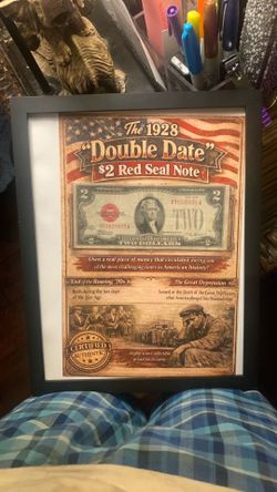 The 1928 double date 2$ red seal note