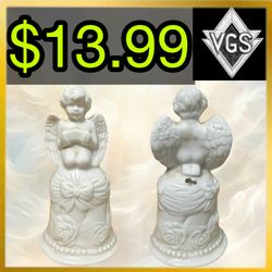 *Vintage* White Porcelain Cherub Bell Figurine 1980s