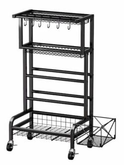 (H-25) Gym Grade Storage Rack on Wheels is an all-in-one solution for keeping home or studio workout spaces tidy and organised. With multiple shelves,