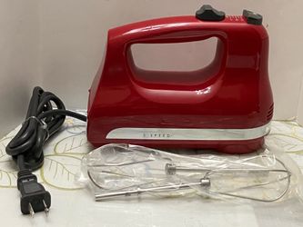 KitchenAid Empire Red KHM512ER Hand Mixer 5 Speed W/Beaters Excellent Condition